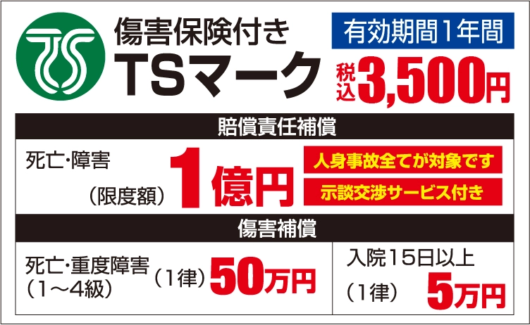 傷害保険付きTSマーク 緑色TSマーク